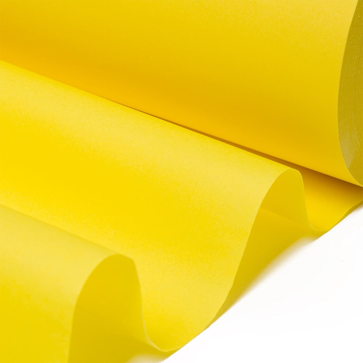 Seidenpapier Gelb, 50 cm breit, 500 Meter / Rolle